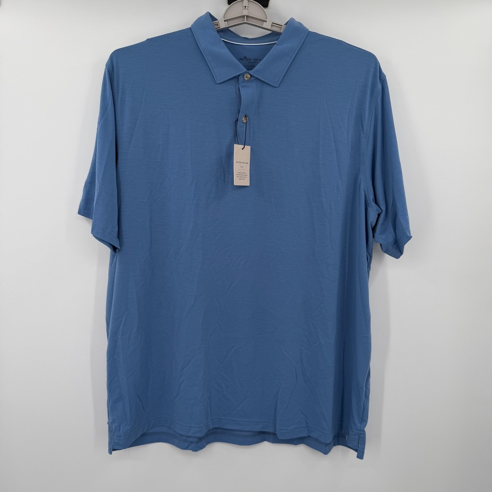Peter Millar Seaside Mens XXL Blue Surf Performance Polo Shirt MS22K01S NWT
